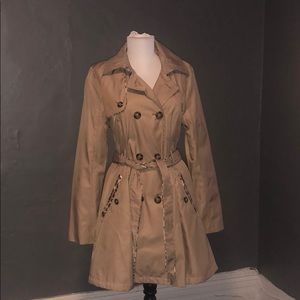 NWOT Betsey Johnson Trench Coat Raincoat Sz M